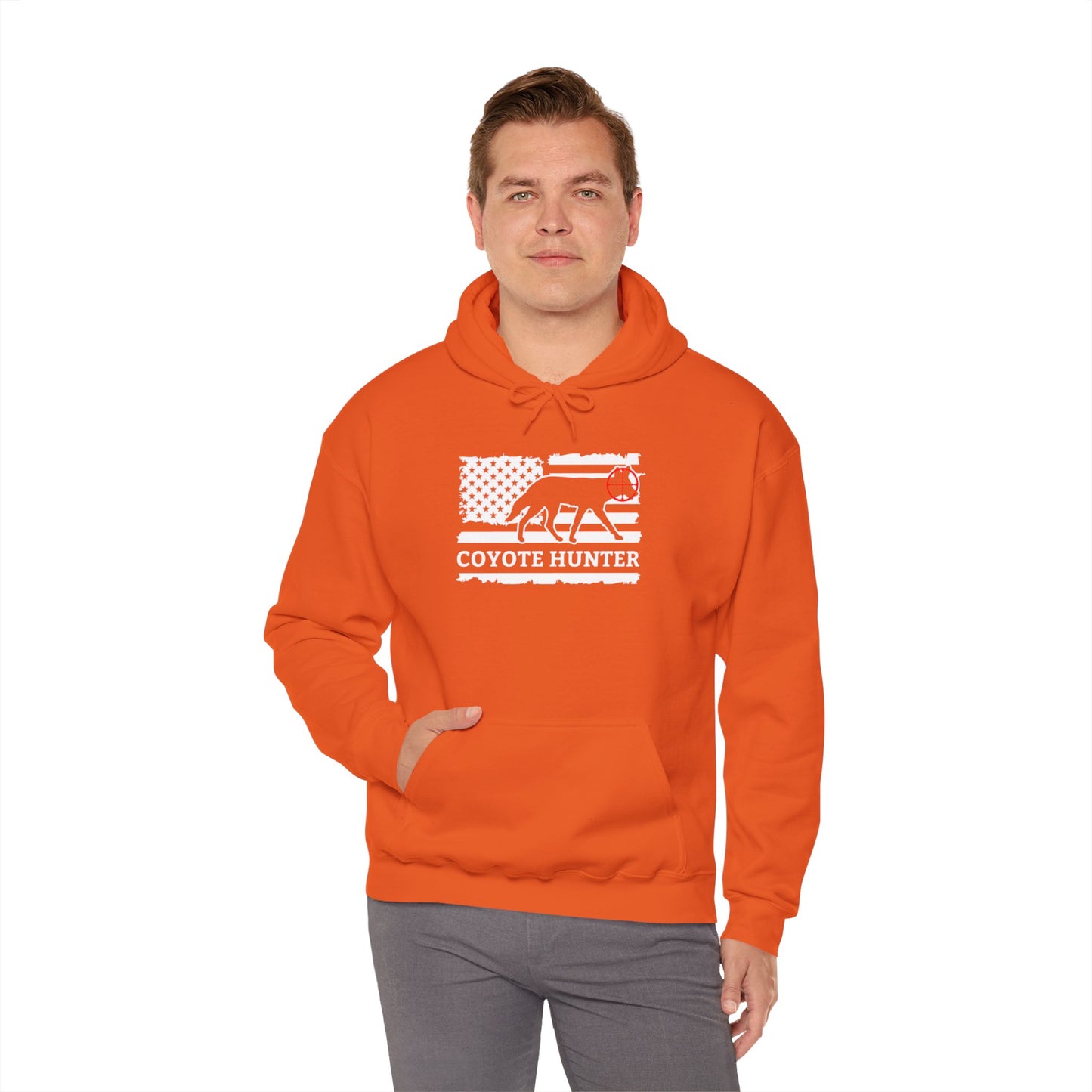 American Flag Coyote Hunter Hooded Sweatshirt