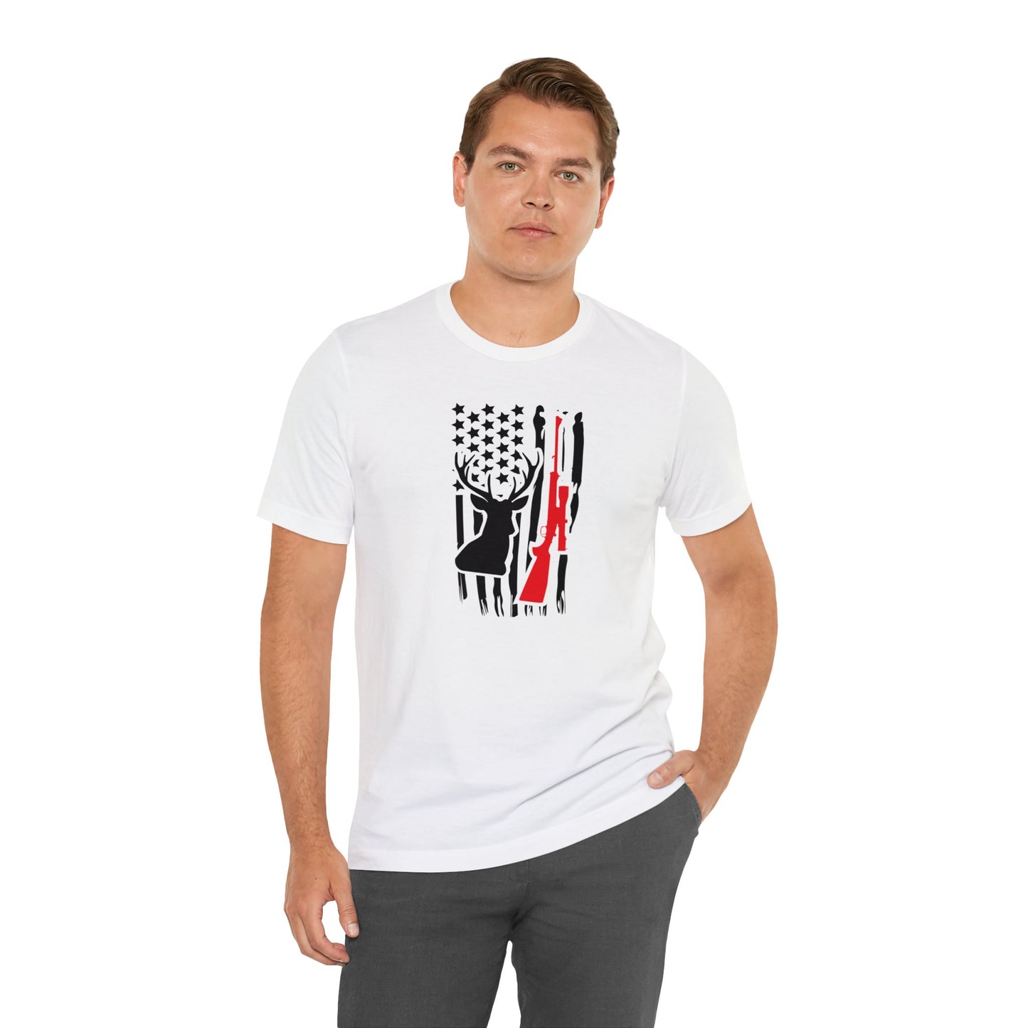 Deer Gun American Flag T-Shirt