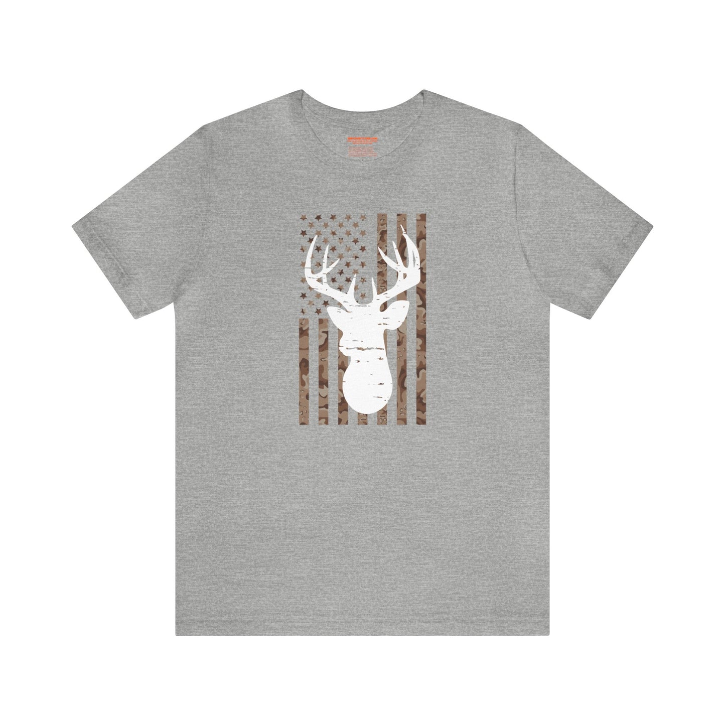 American Flag Brown Camo Deer T-Shirt