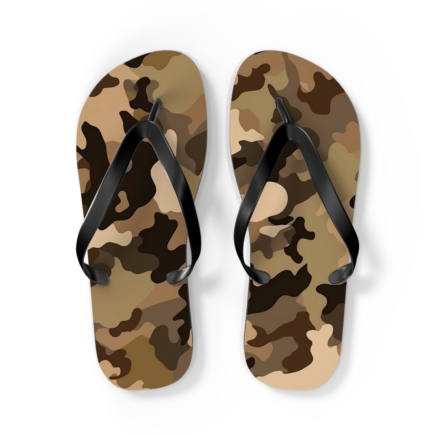 Brown Camo Flip Flops