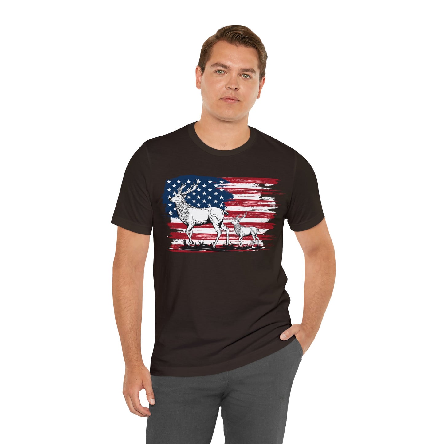 Elk American Flag T-Shirt