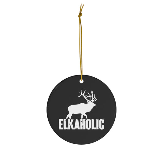 Elkaholic Ceramic Christmas Ornament