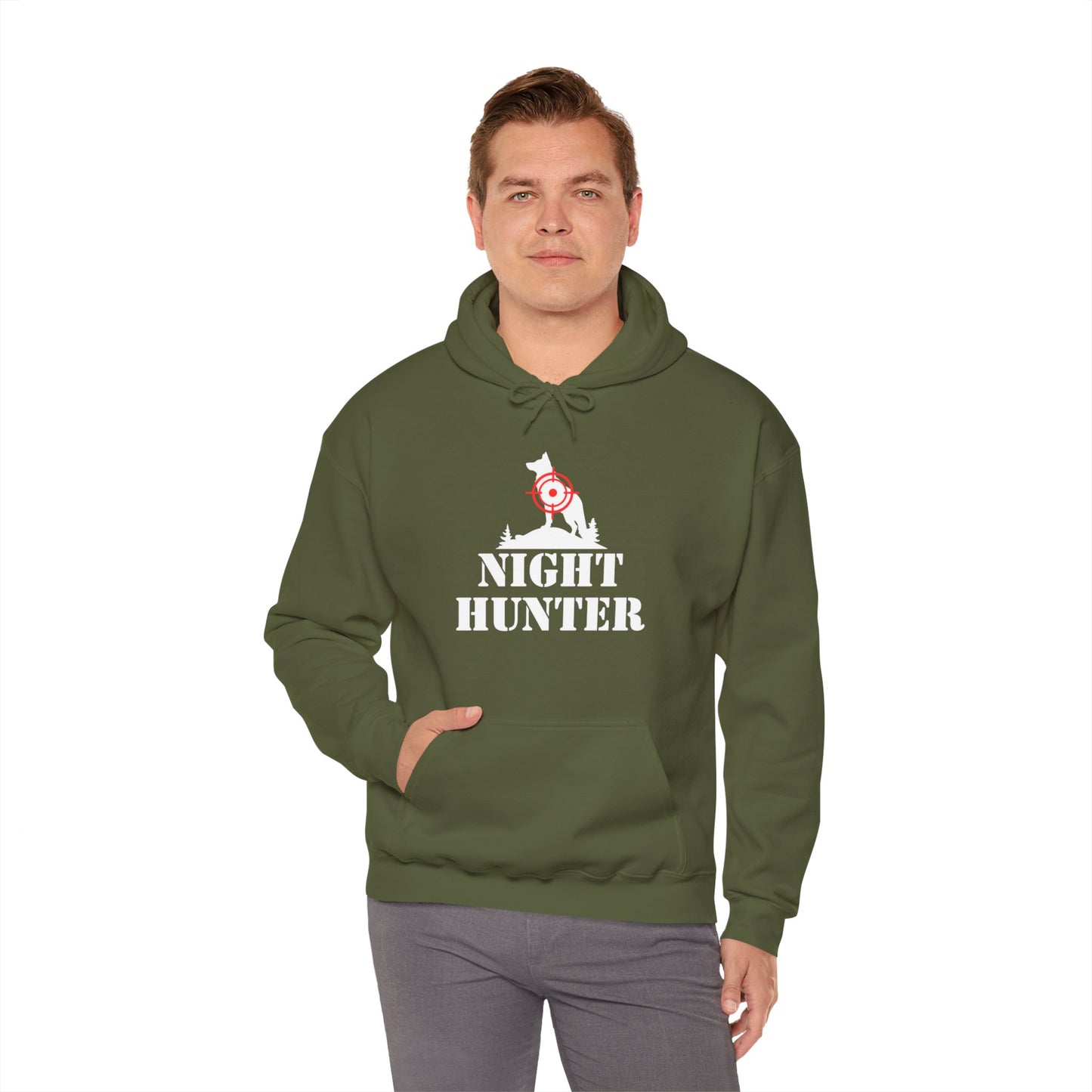 Coyote Night Hunter Red Dot Hooded Sweatshirt