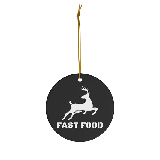 Fast Food Deer Hunting Ceramic Christmas Ornament