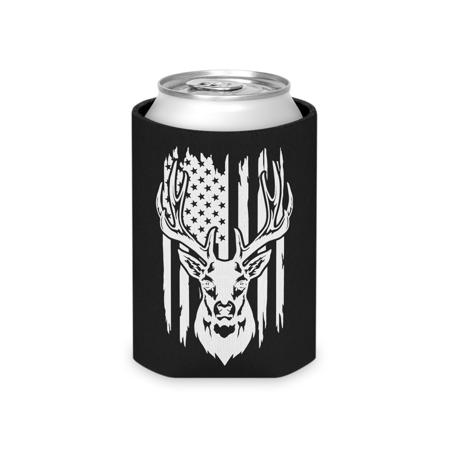 Deer Head American Flag Can Cooler