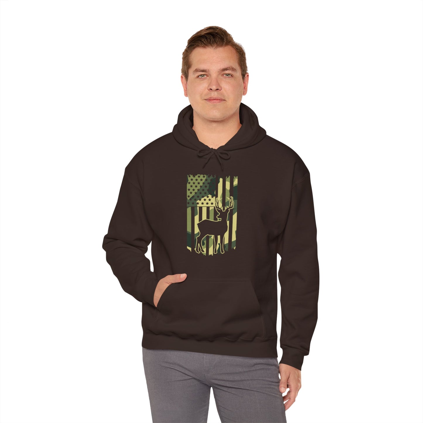 Deer Camo Flag Hooded Sweatshirt