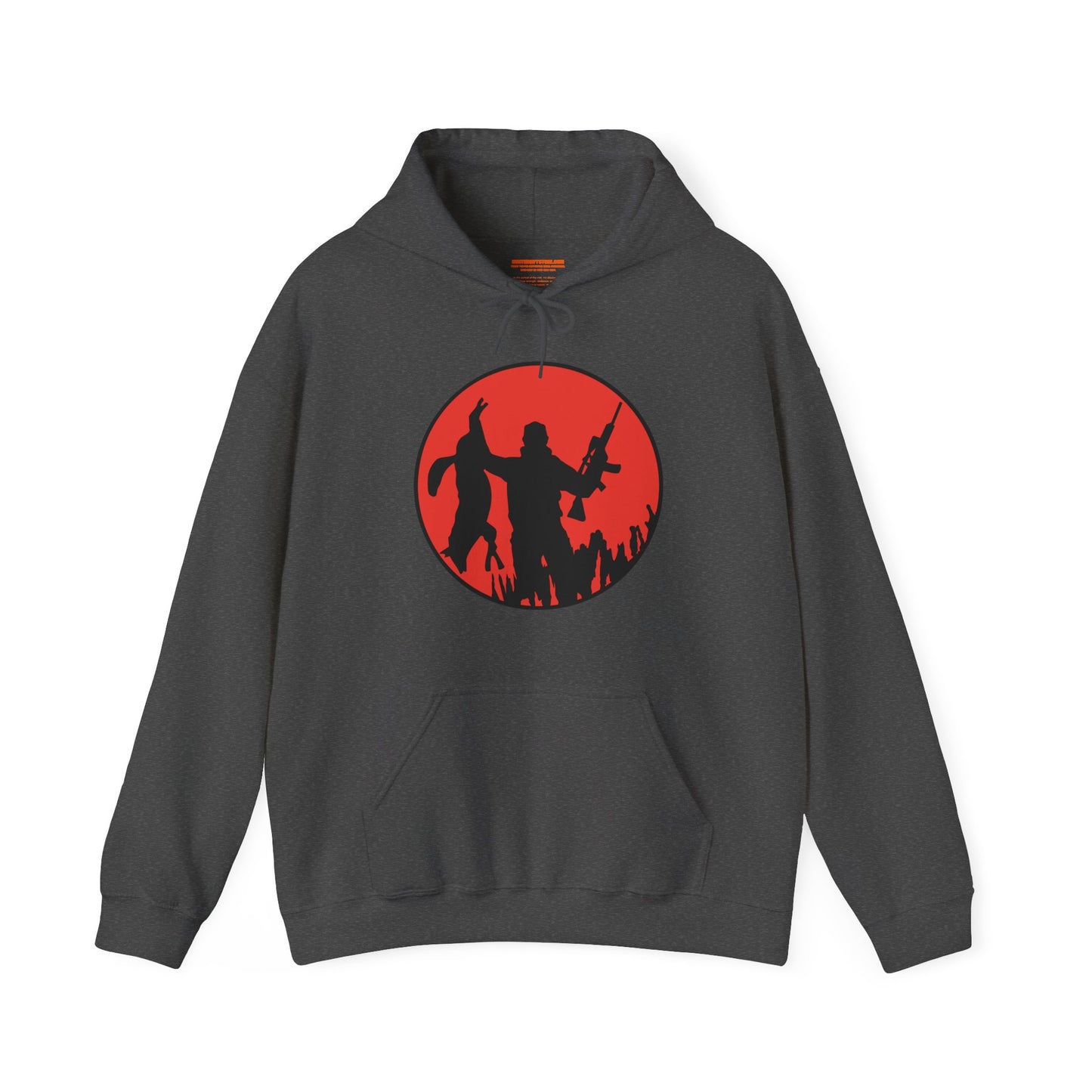 Coyote Hunter Holding Coyote Red Circle Hooded Sweatshirt