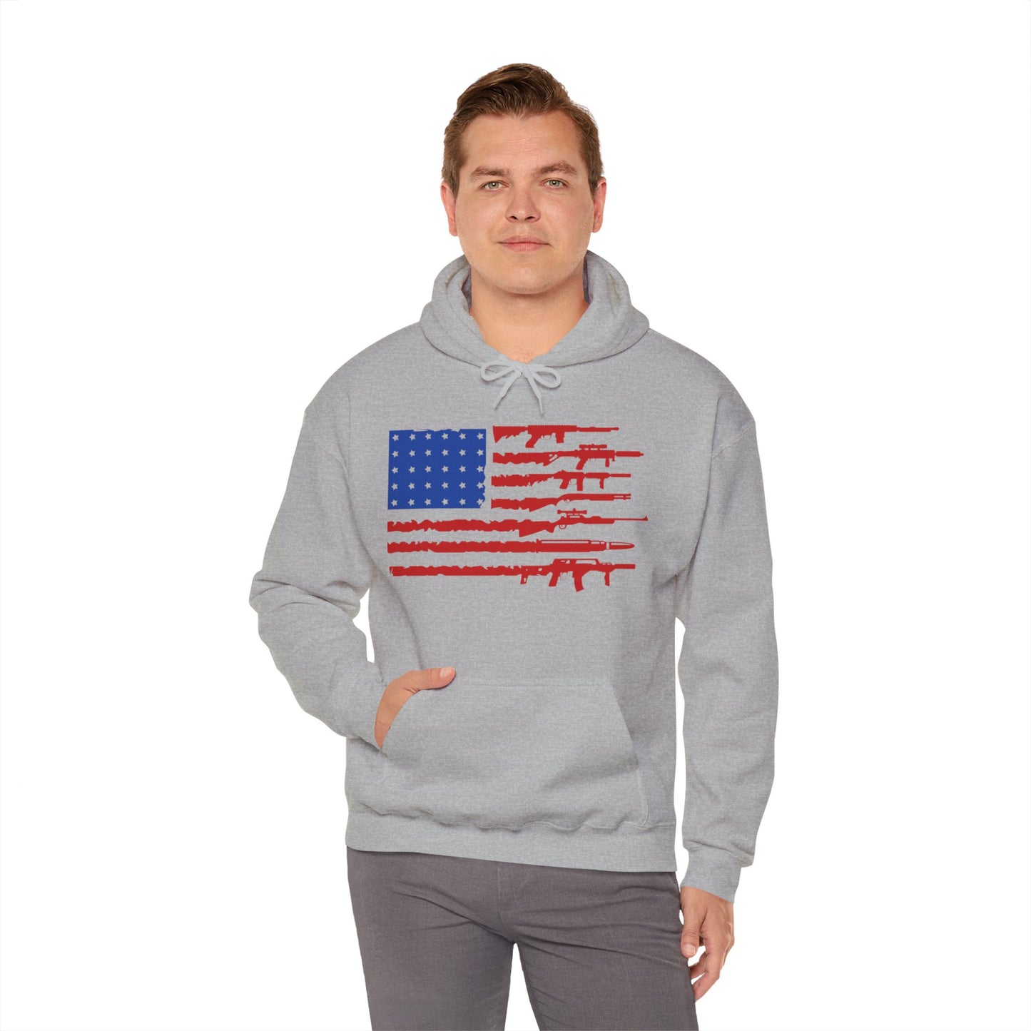 USA Gun Flag Hooded Sweatshirt