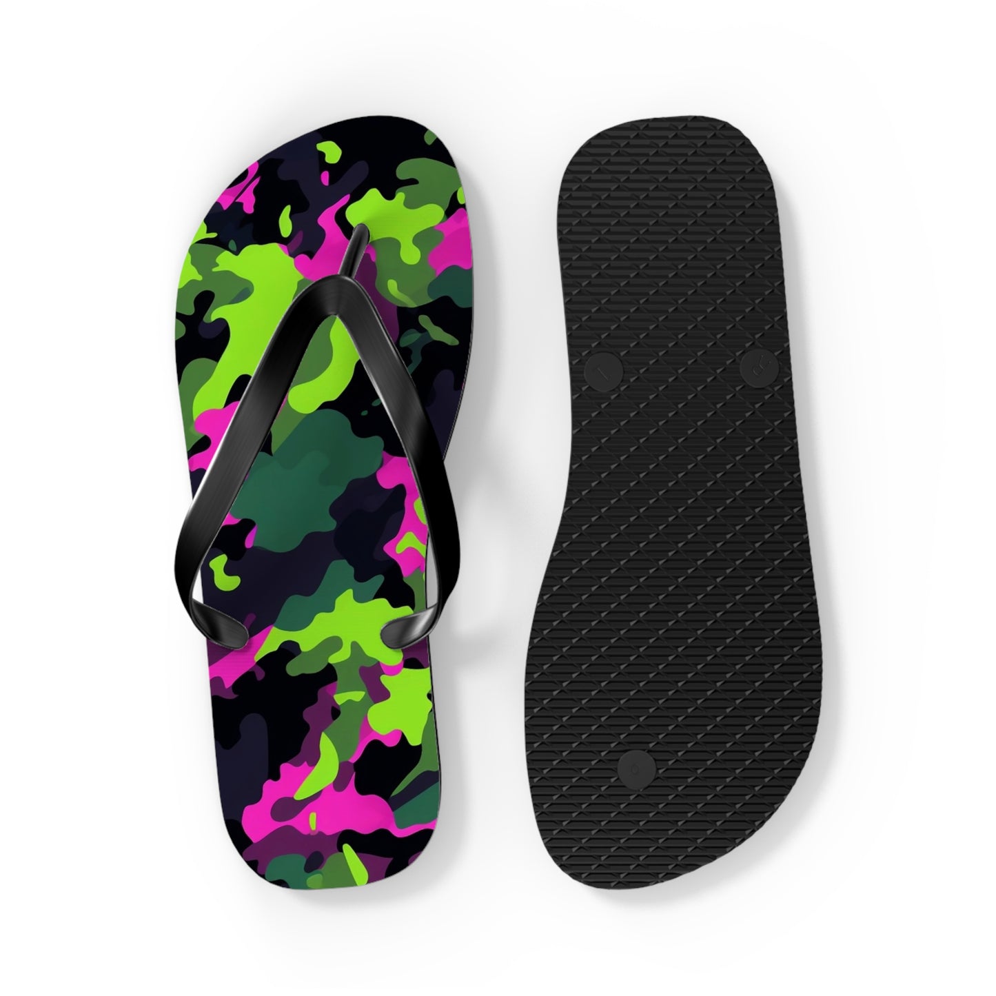 Neon Camo Flip Flops