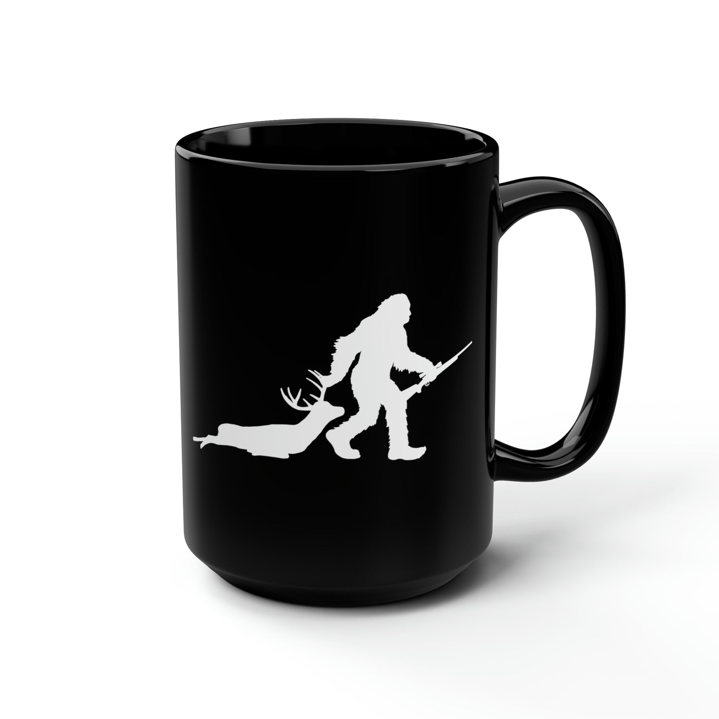 Bigfoot Dragging Deer Mug, 15oz