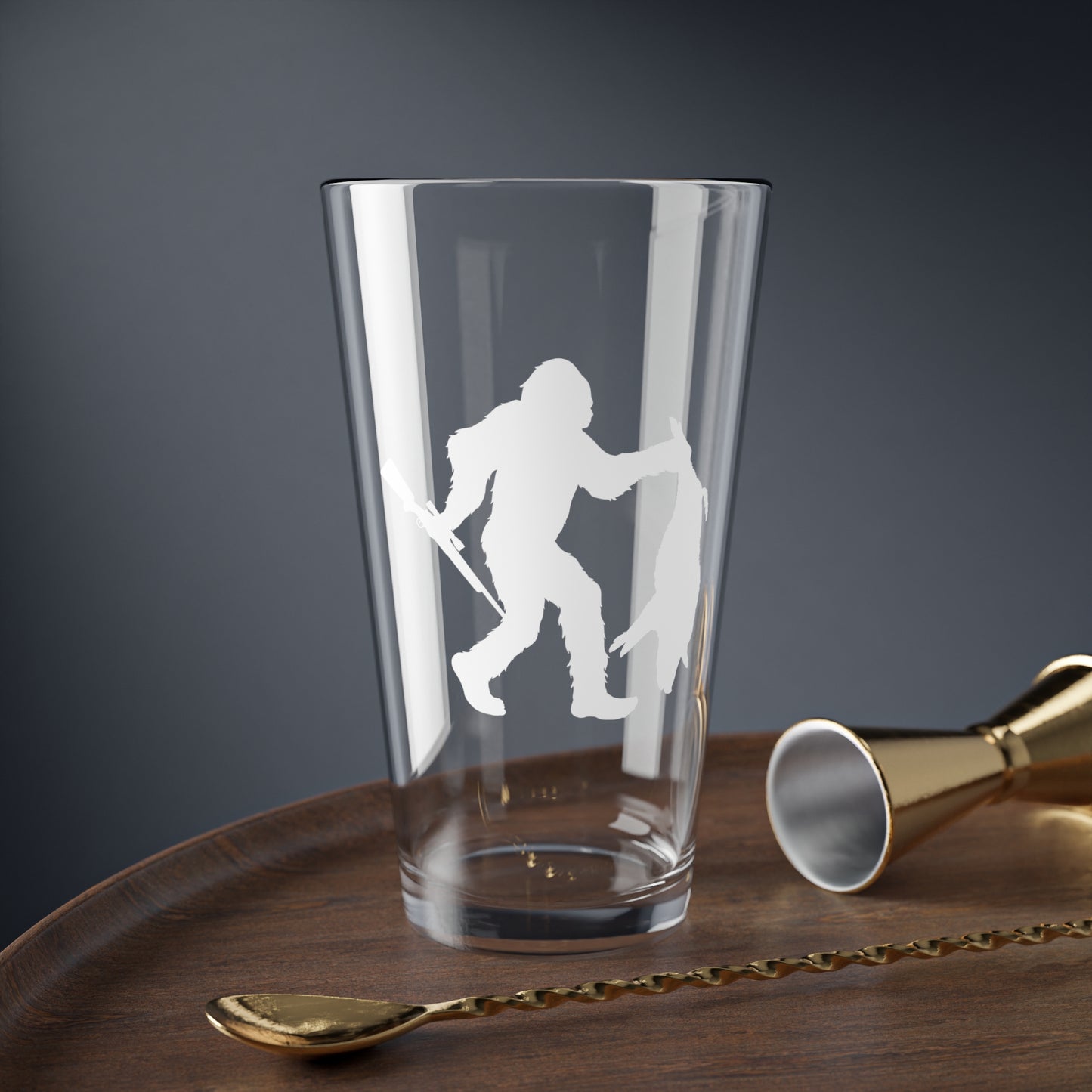 Bigfoot Carrying Hog Pint Glass