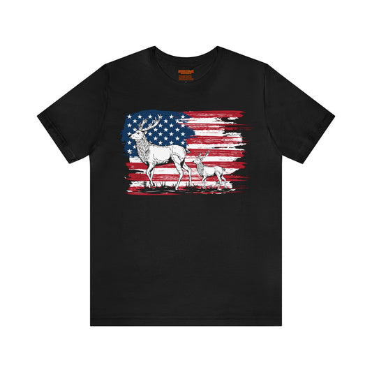 Elk American Flag T-Shirt