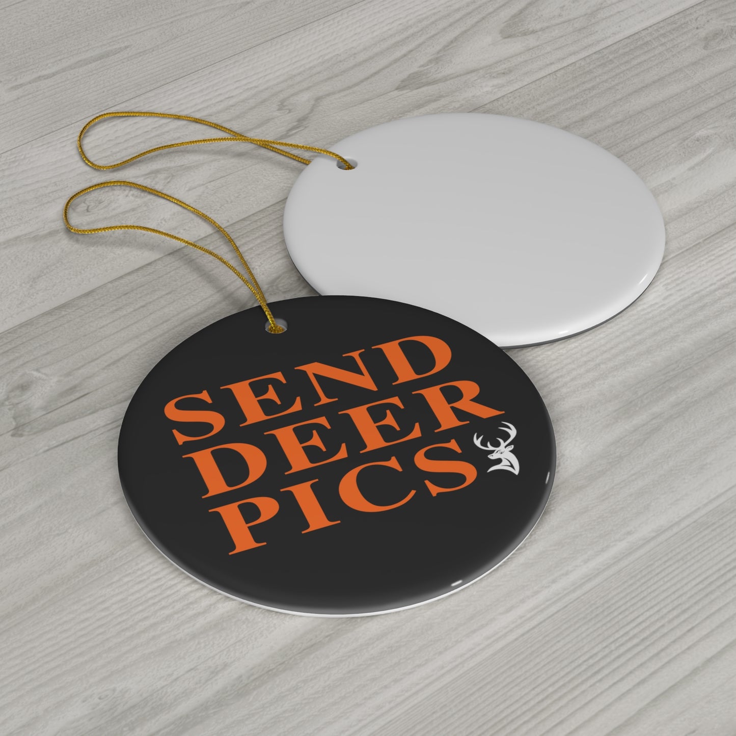 Send Deer Pics Ceramic Christmas Ornament