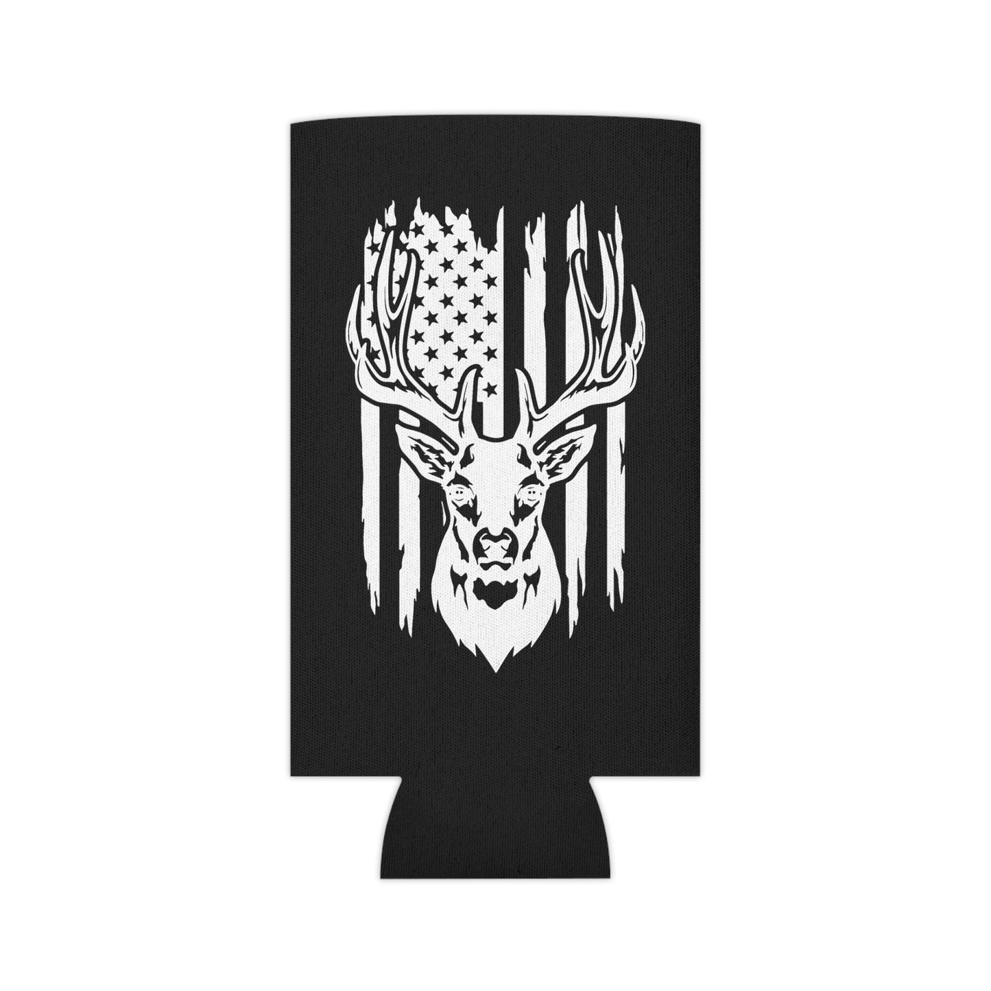 Deer Head American Flag Can Cooler