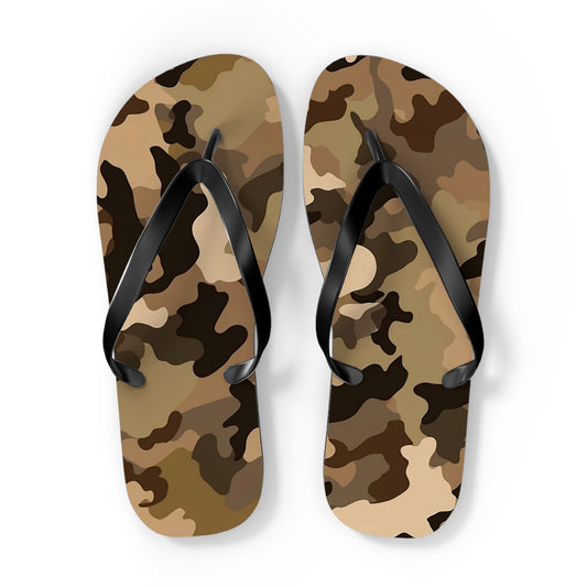 Brown Camo Flip Flops