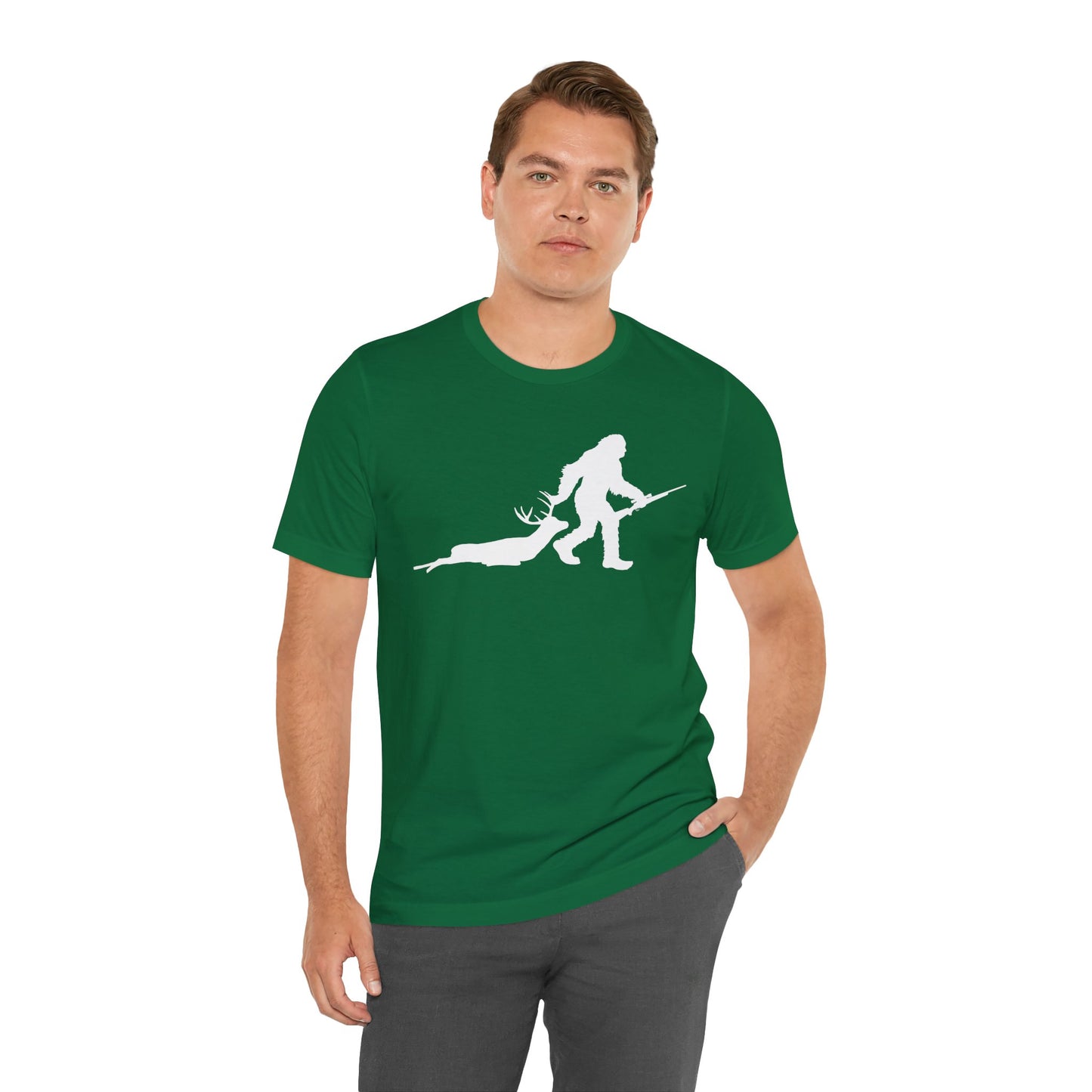 Bigfoot Dragging Deer T-Shirt