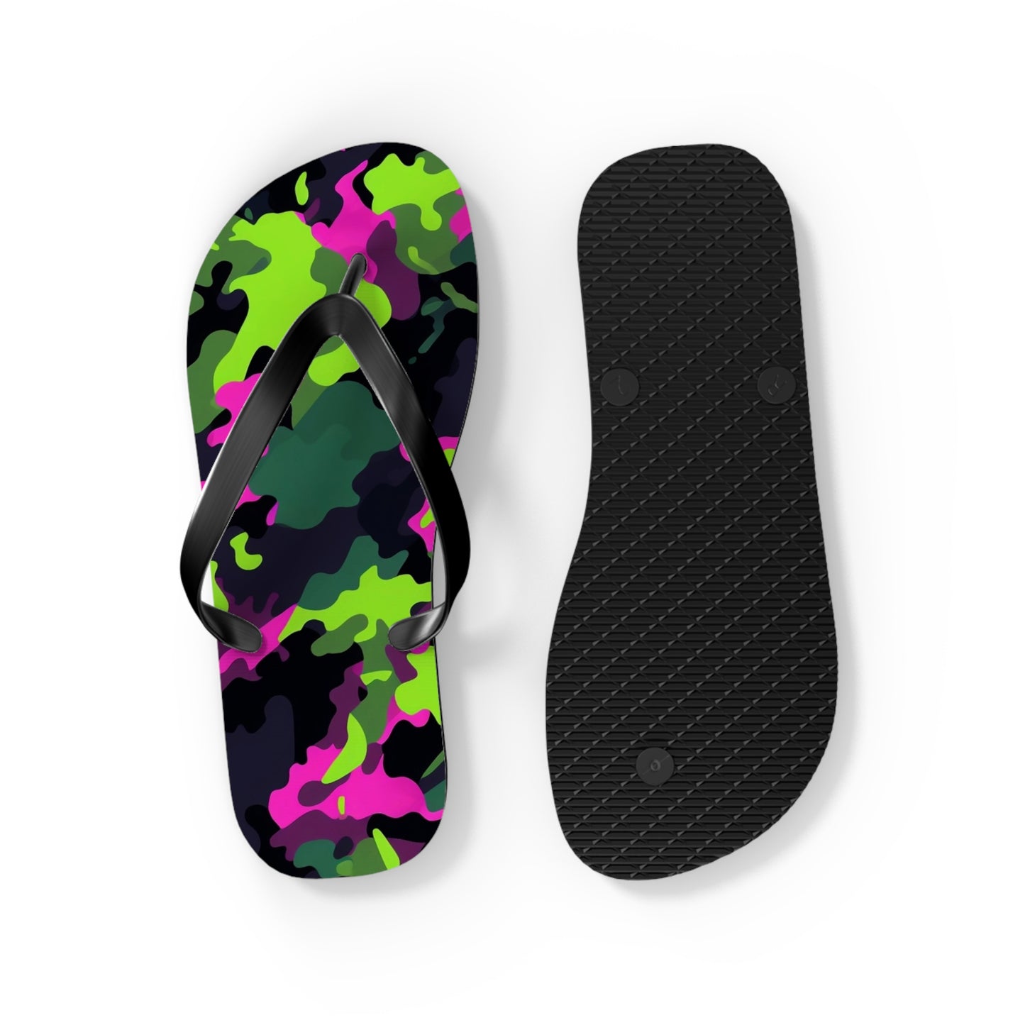 Neon Camo Flip Flops