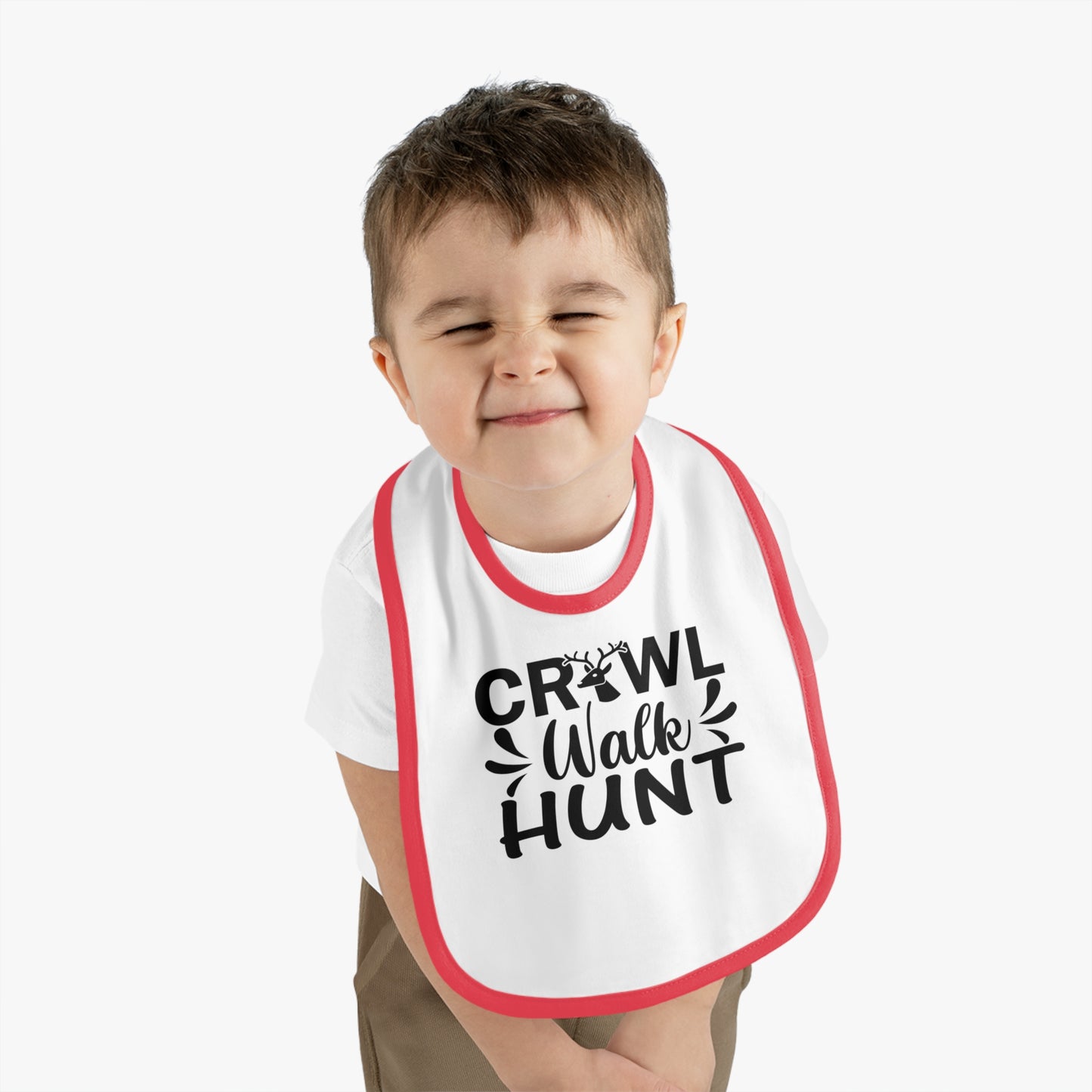 Crawl Walk Hunt Baby Jersey Bib