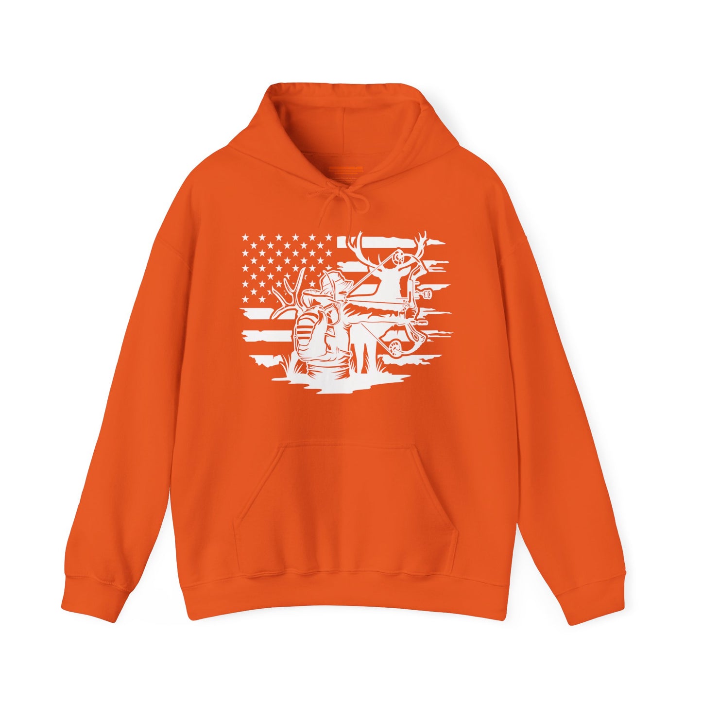 US Deer Bowhunting Flag Hooded Sweatshirt