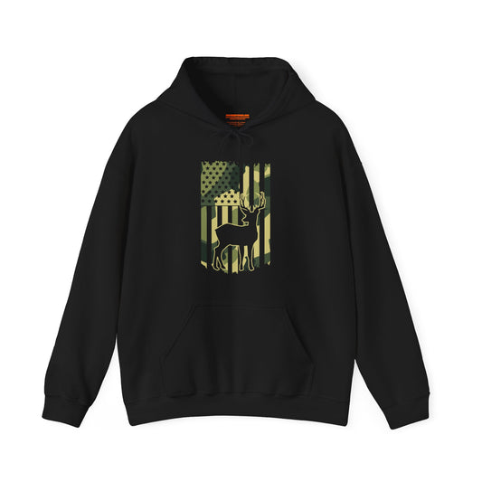 Deer Camo Flag Hooded Sweatshirt