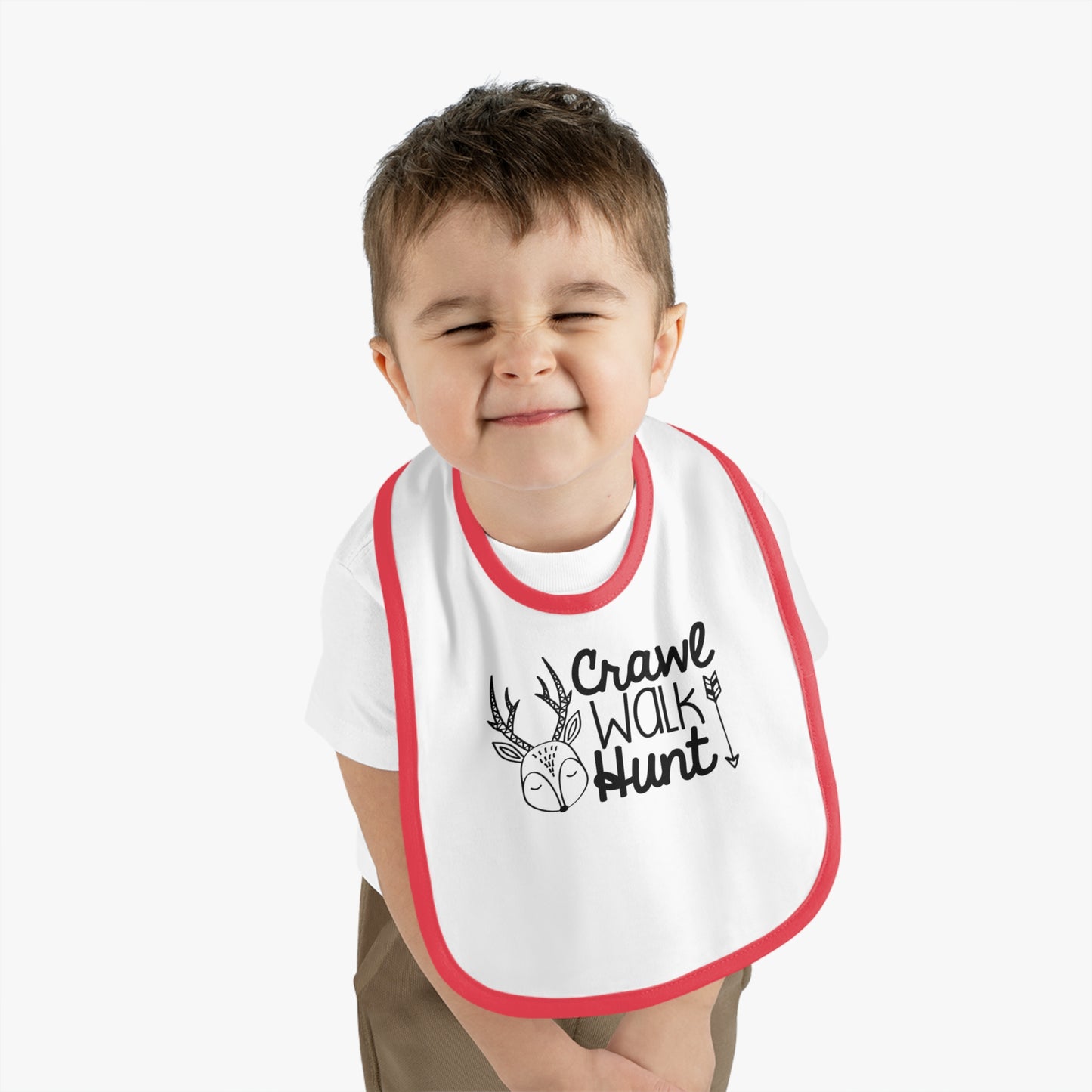 Crawl Walk Hunt Baby Jersey Bib