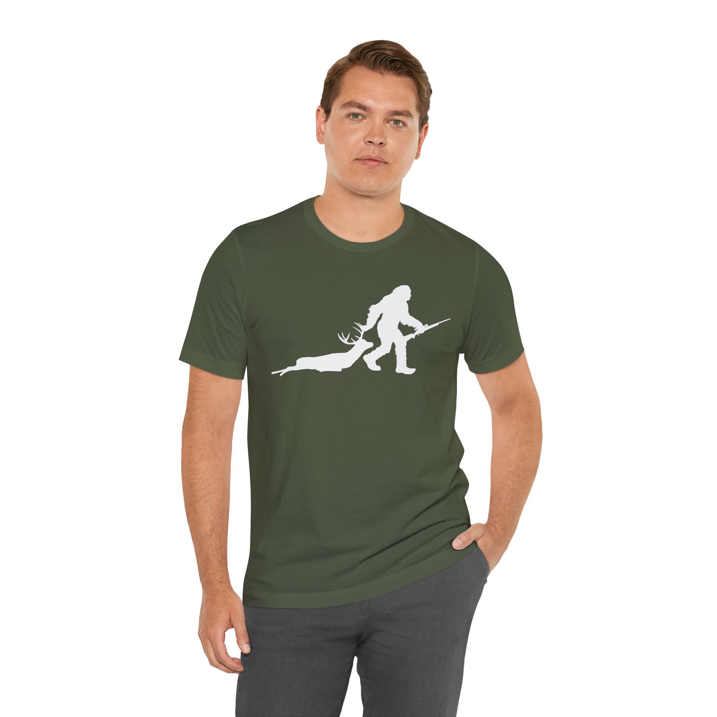 Bigfoot Dragging Deer T-Shirt