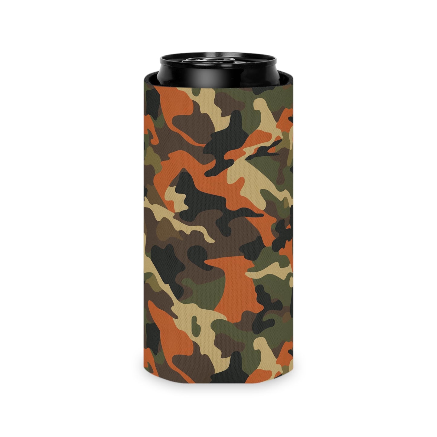 Orange Camo Can Cooler