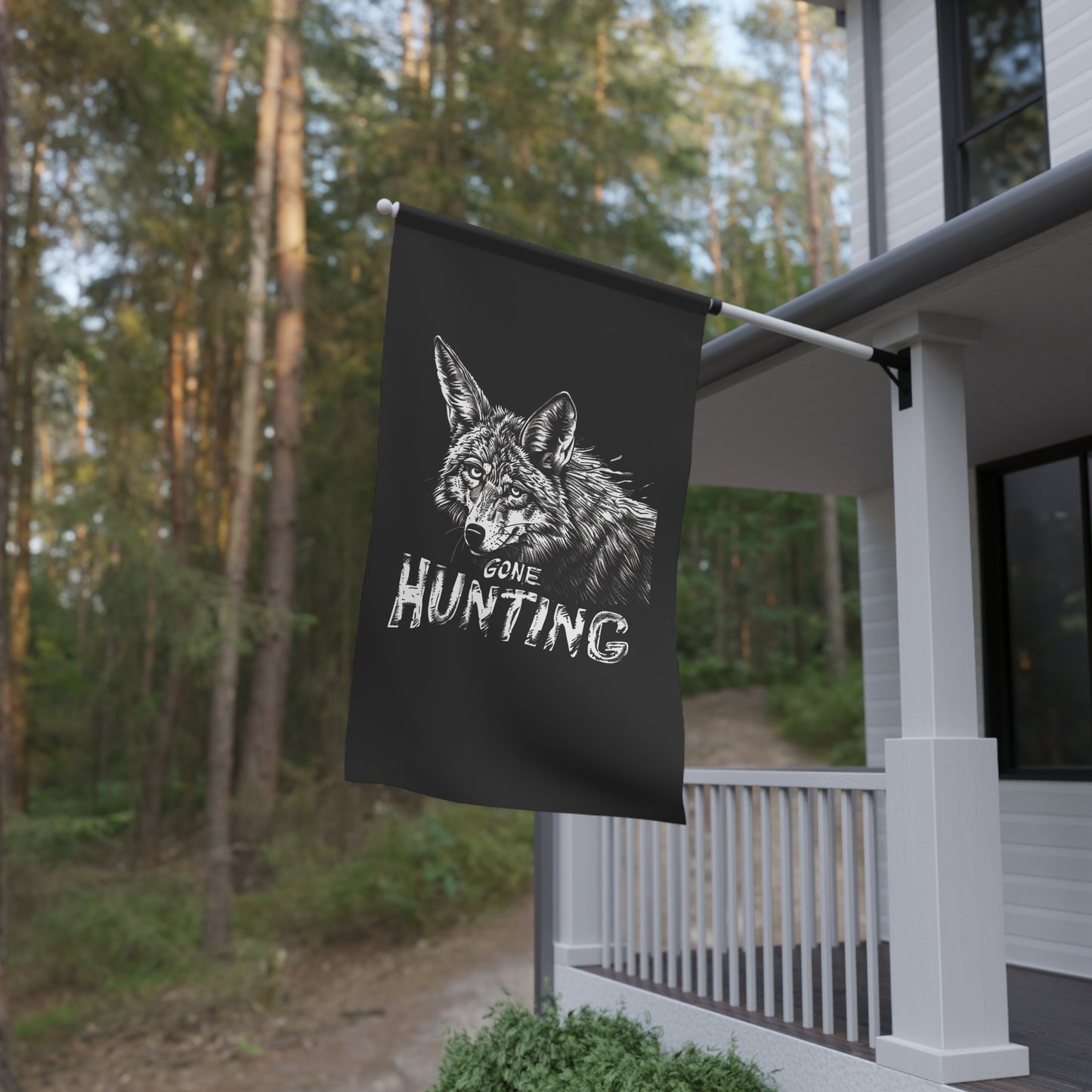 Gone Coyote Hunting Flag