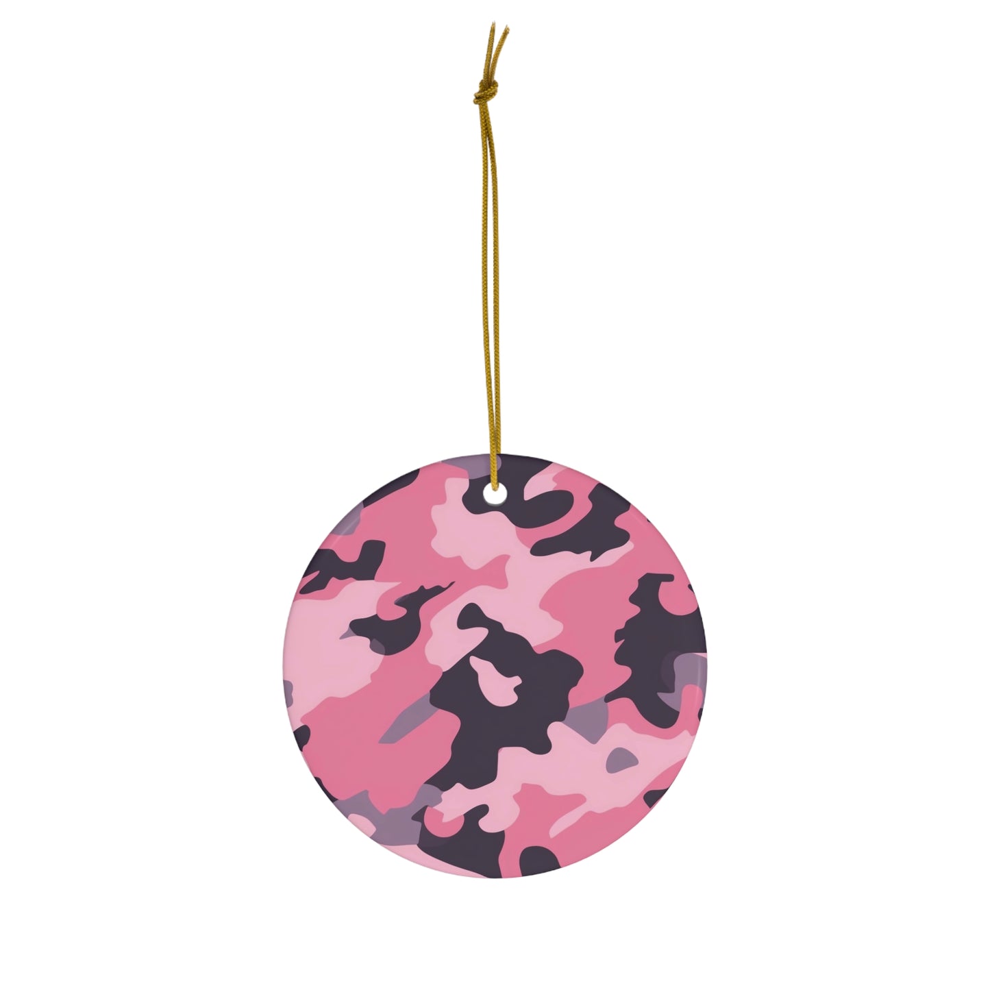 Pink Camo Ceramic Christmas Ornament