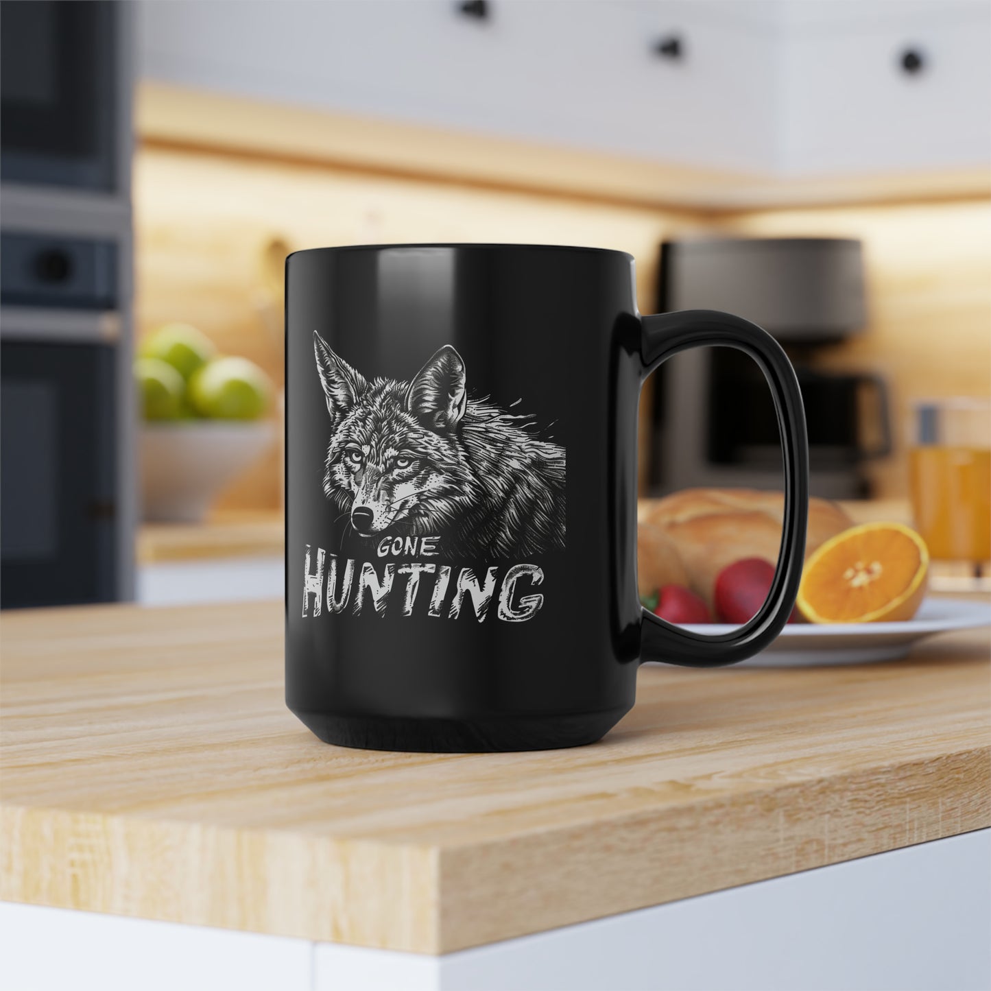 Gone Coyote Hunting Mug, 15oz