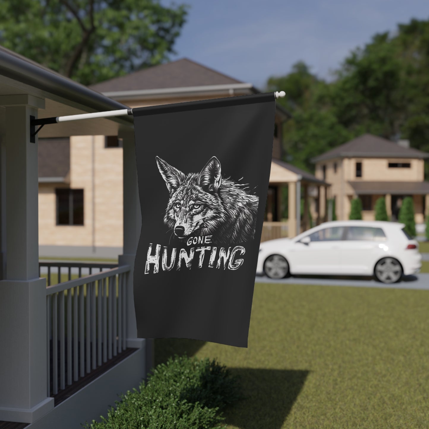 Gone Coyote Hunting Flag