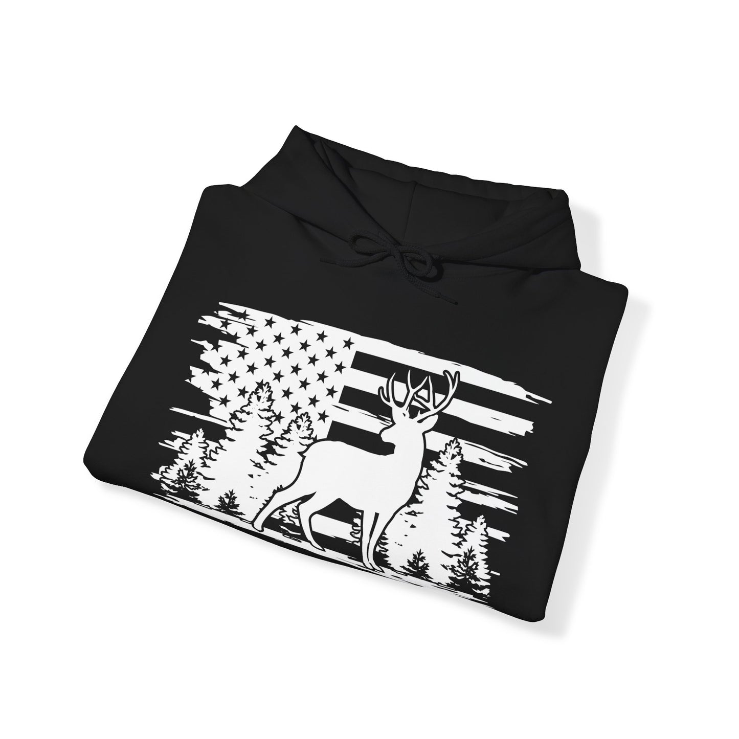 Deer American Flag Hooded Sweatshirt