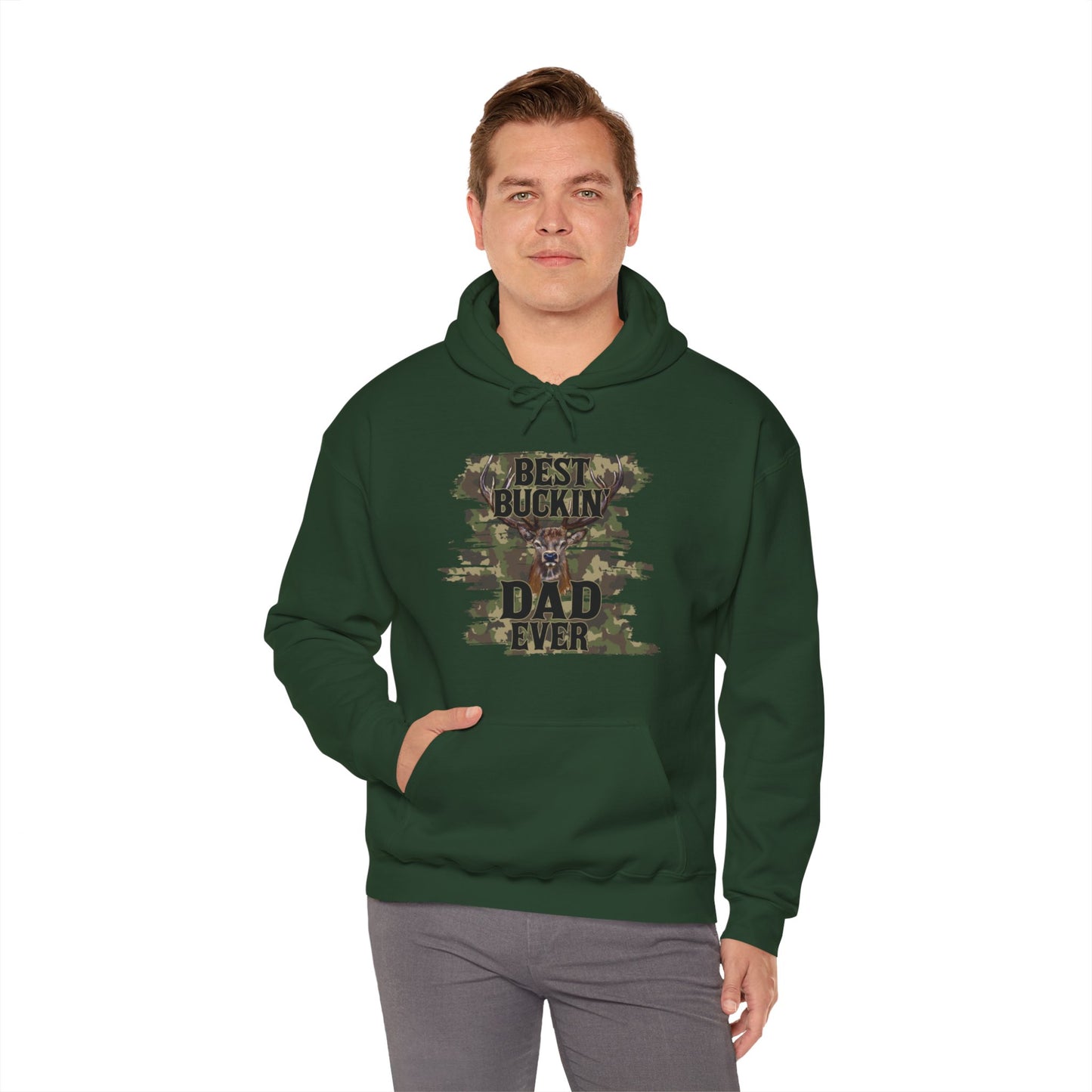 Best Buckin Dad Camo Hooded Sweatshirt