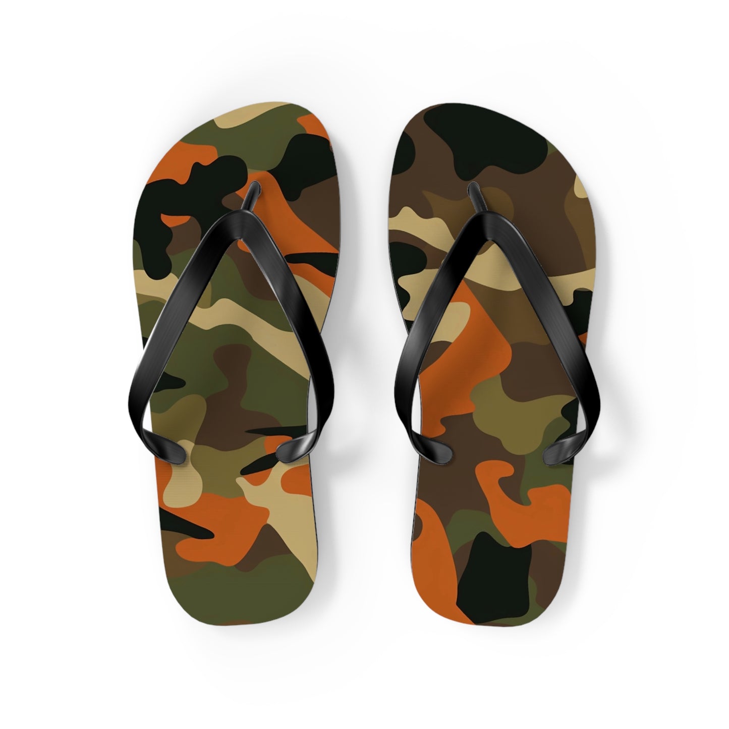 Orange Camo Flip Flops