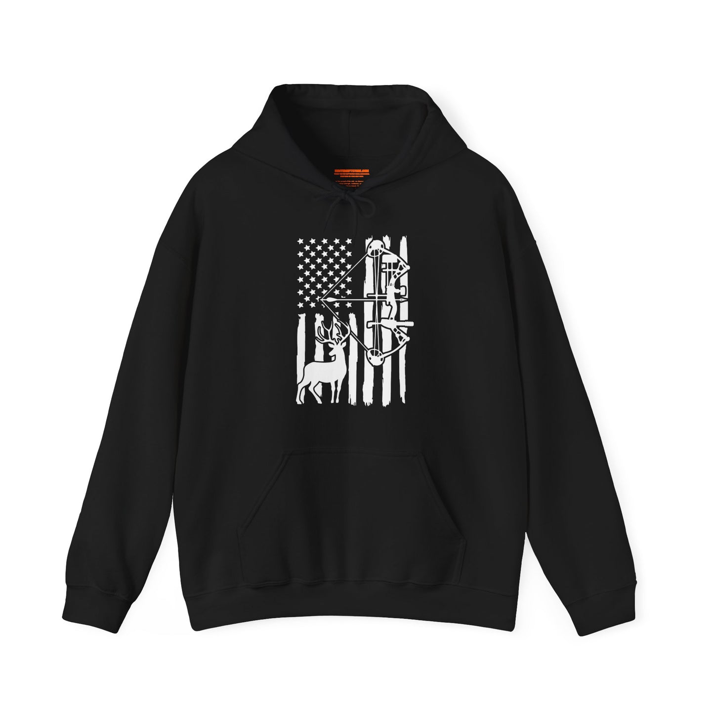 US Flag With Deer and Bow Hooded Sweatshirt