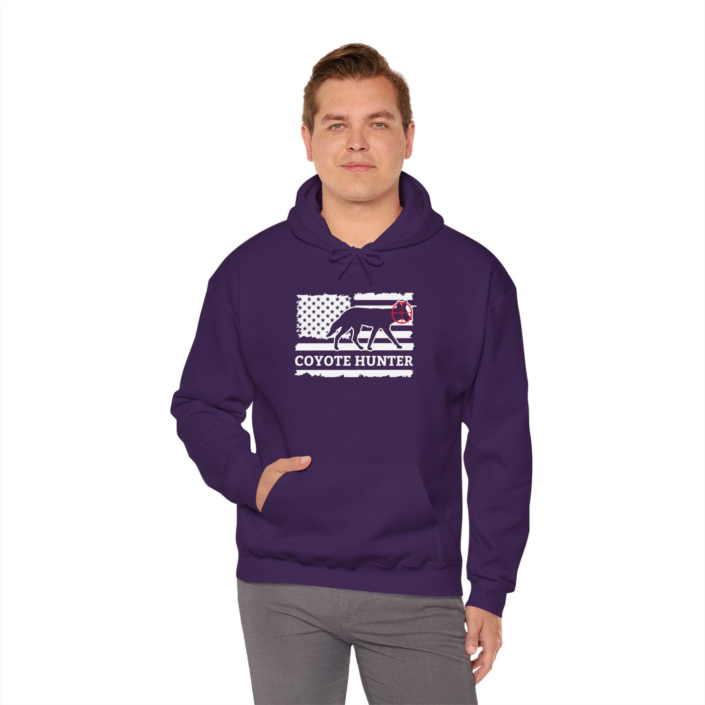 American Flag Coyote Hunter Hooded Sweatshirt