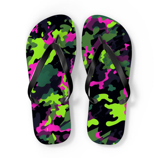 Neon Camo Flip Flops