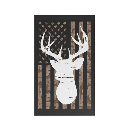 Woodland Camo Deer American Flag