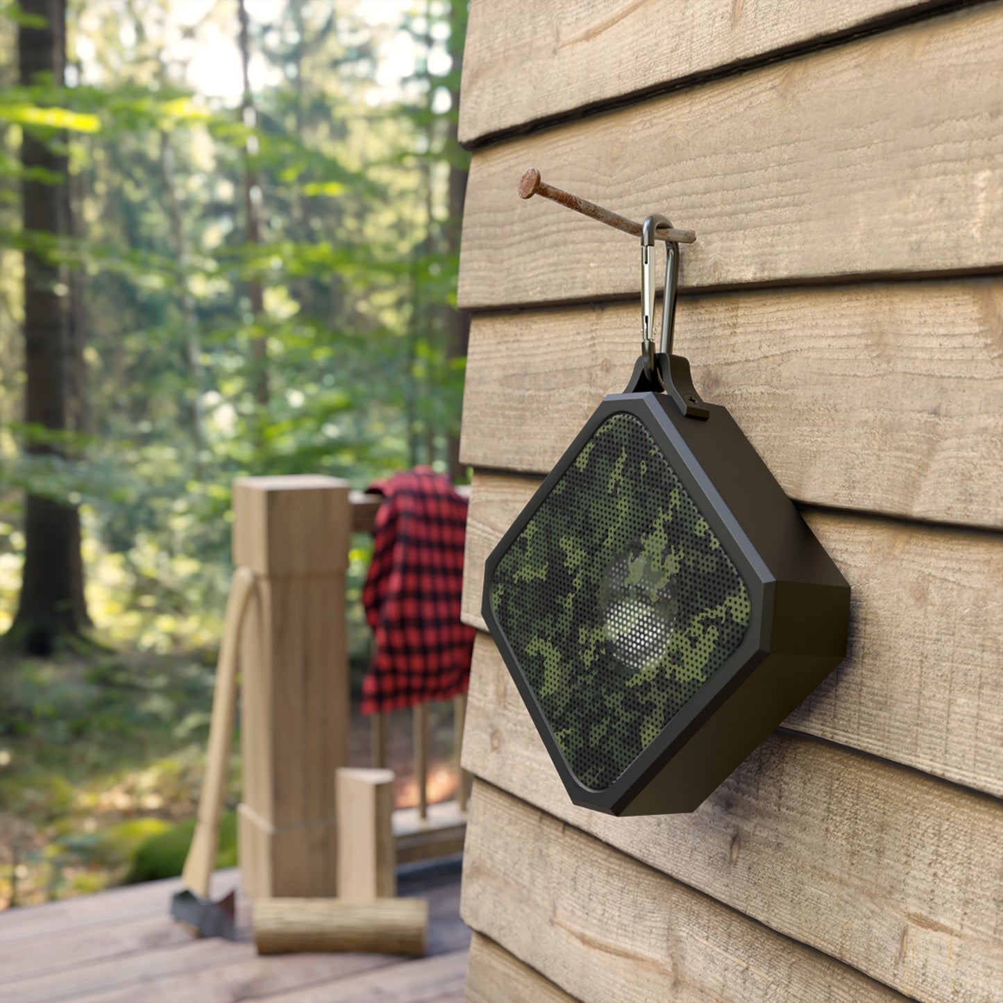 Green Camo Waterproof Bluetooth Speaker