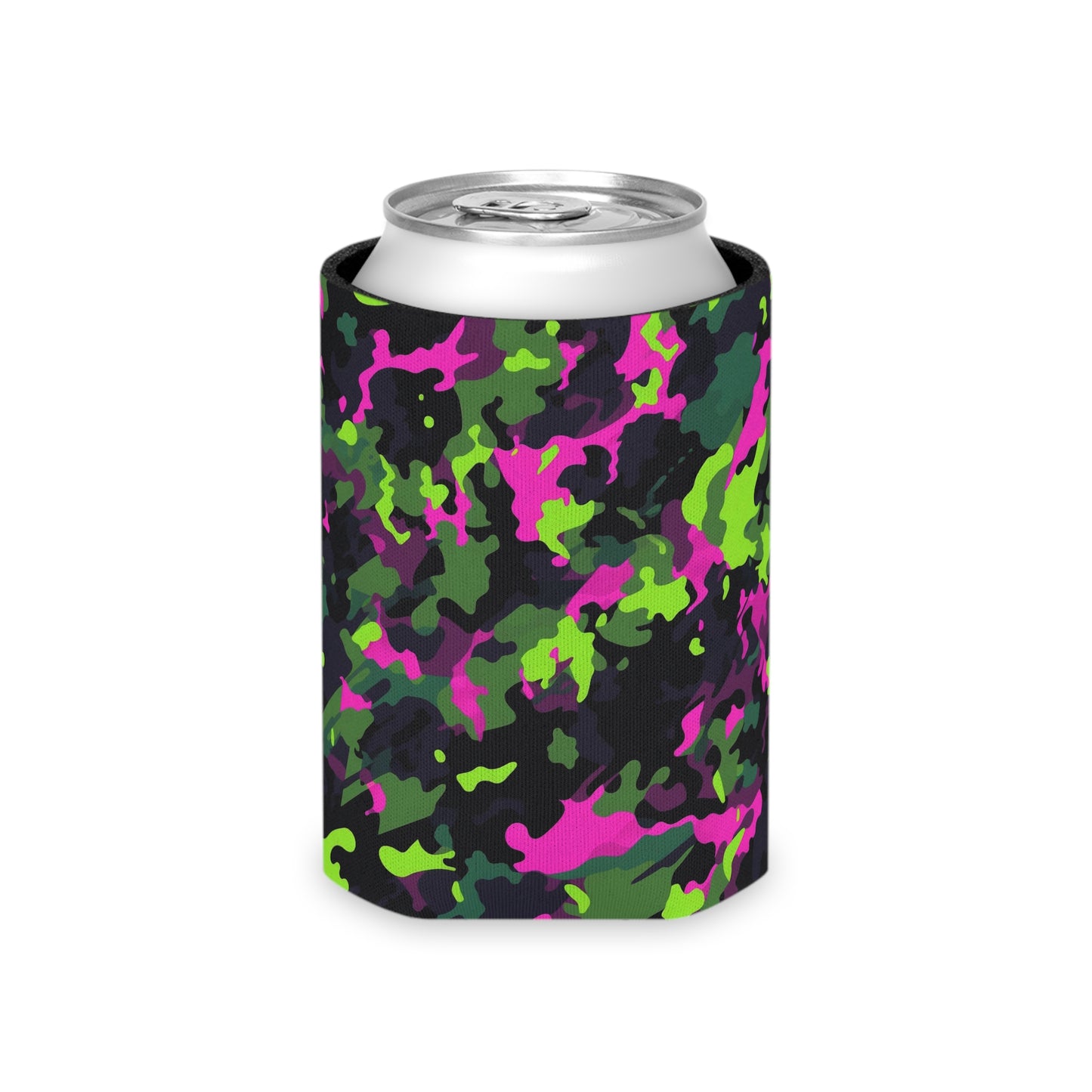 Neon Camo Can Cooler