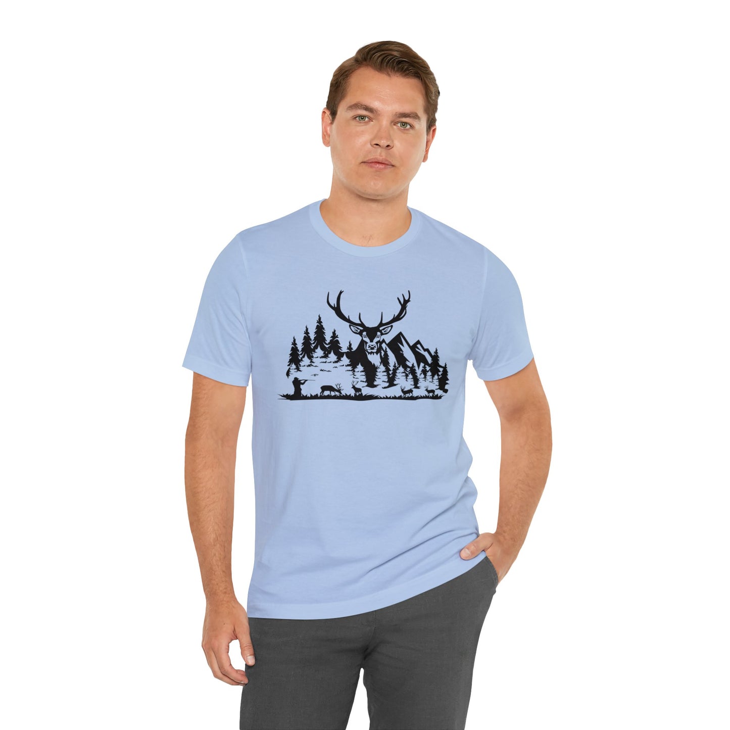 Elk Hunting Mountain Scene T-Shirt