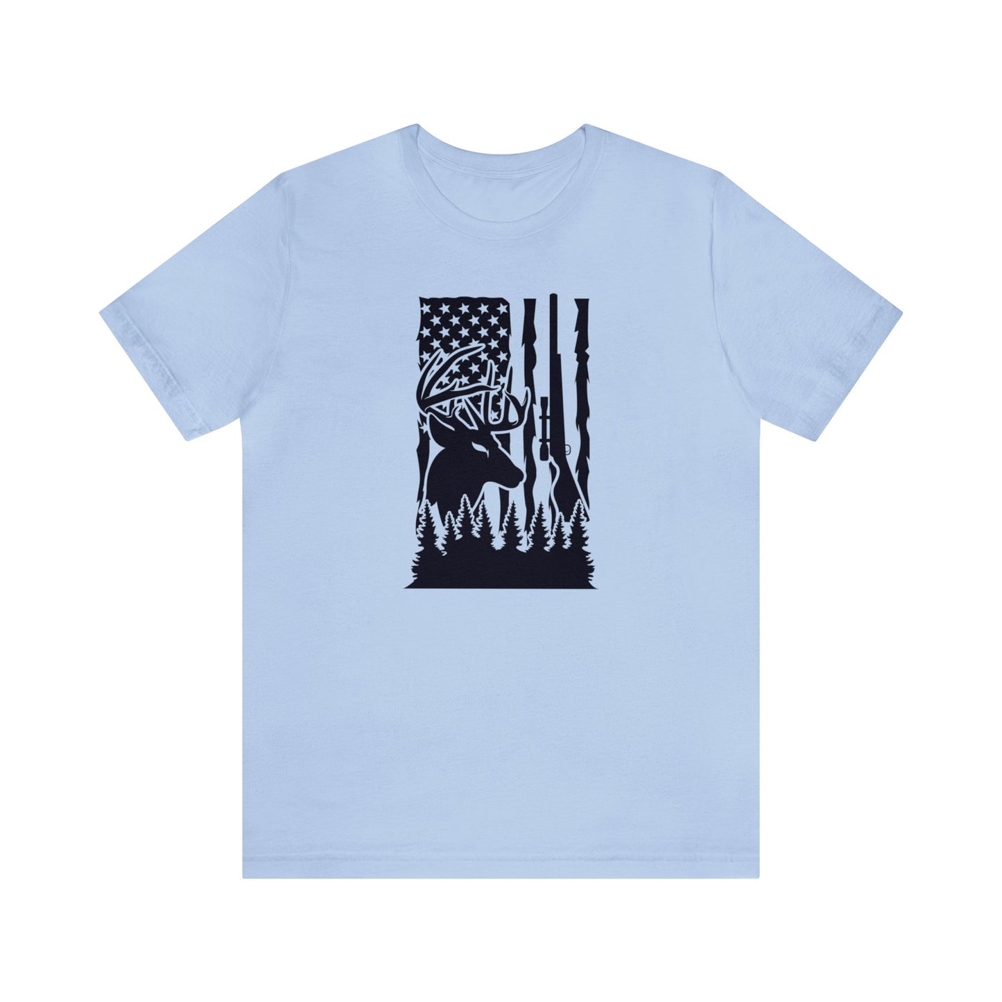 Deer Gun American Flag T-Shirt