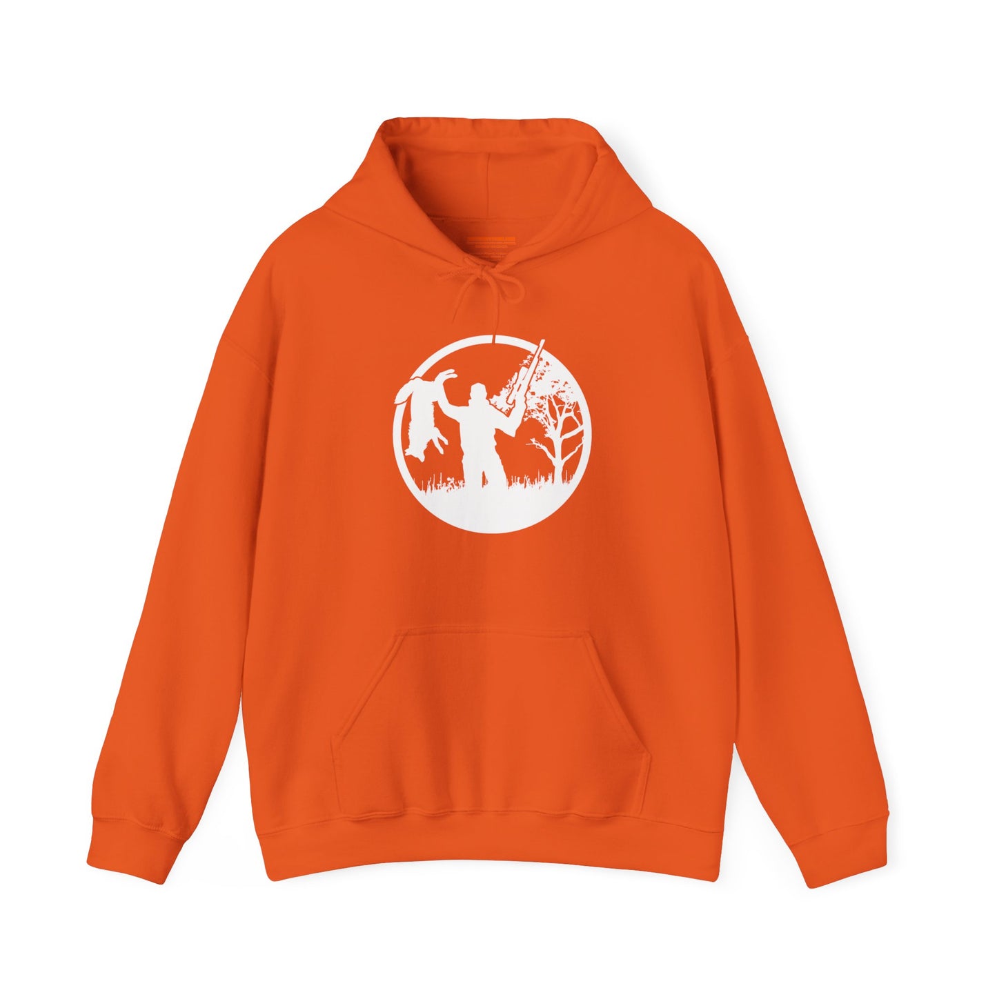 Coyote Hunter Holding Coyote White Circle Hooded Sweatshirt