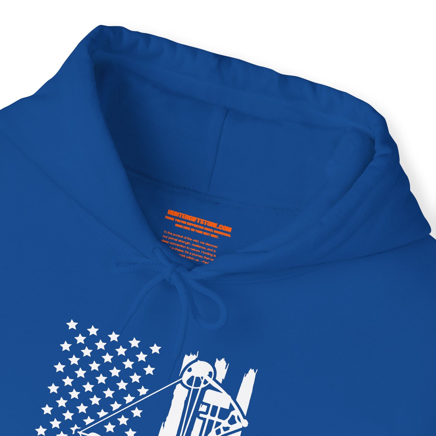 US Flag With Deer and Bow Hooded Sweatshirt