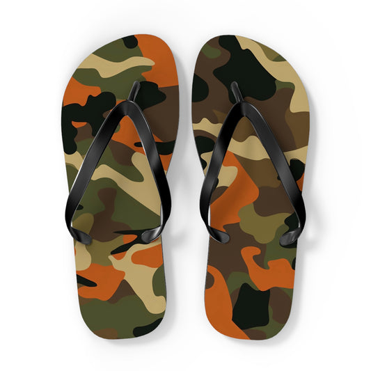 Orange Camo Flip Flops