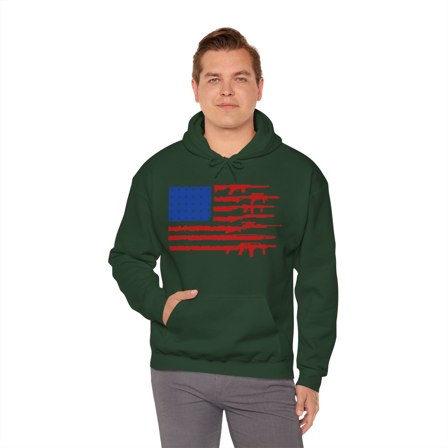 USA Gun Flag Hooded Sweatshirt