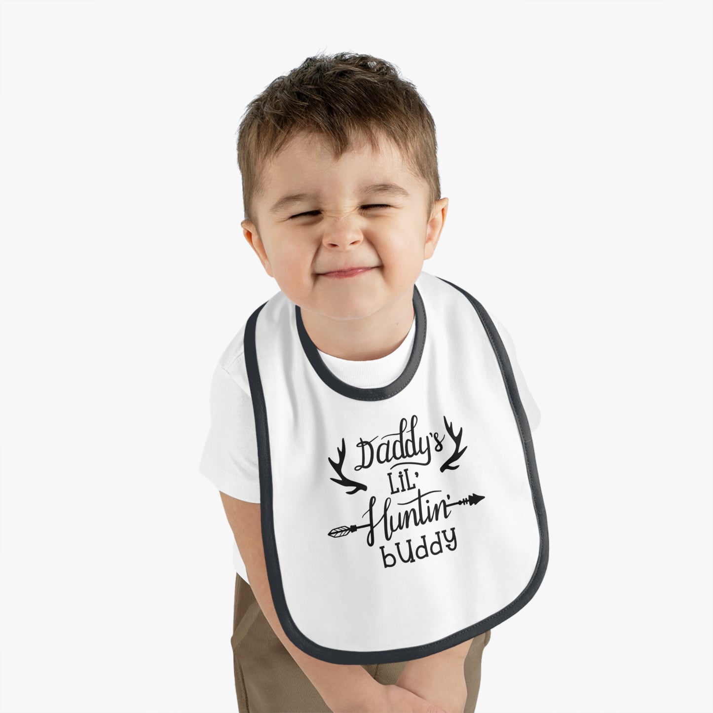 Daddy's Lil Huntin Buddy Baby Jersey Bib