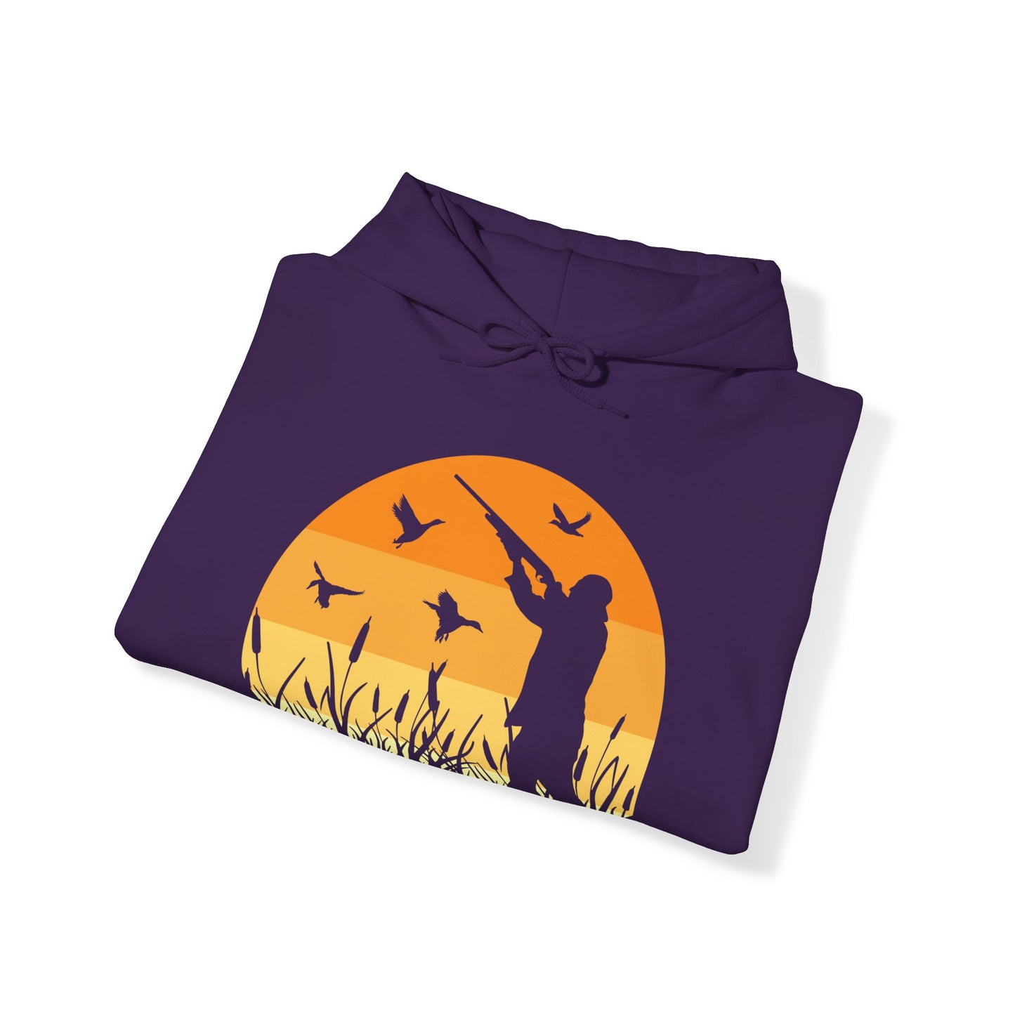 Duck Hunting Sunset Scene Hooded Sweatshirt