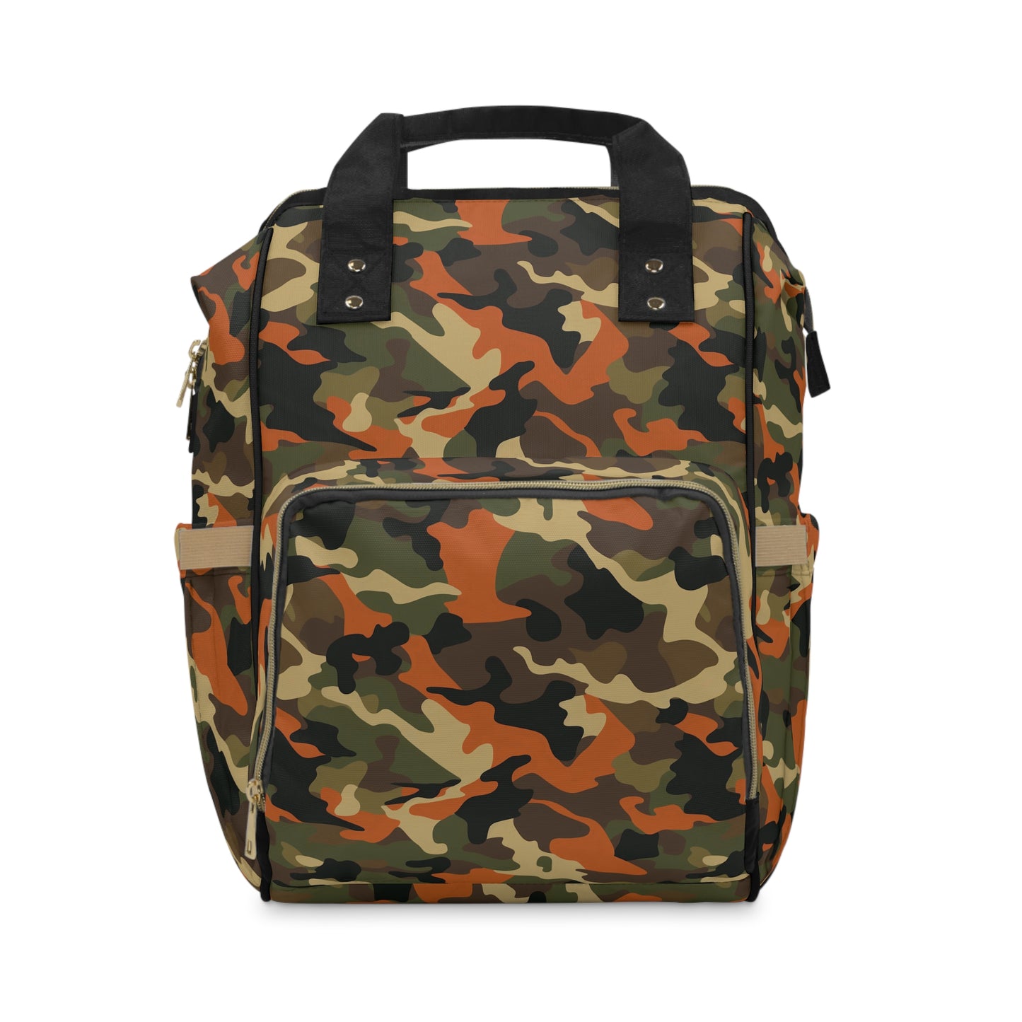 Orange Camo Diaper Backpack