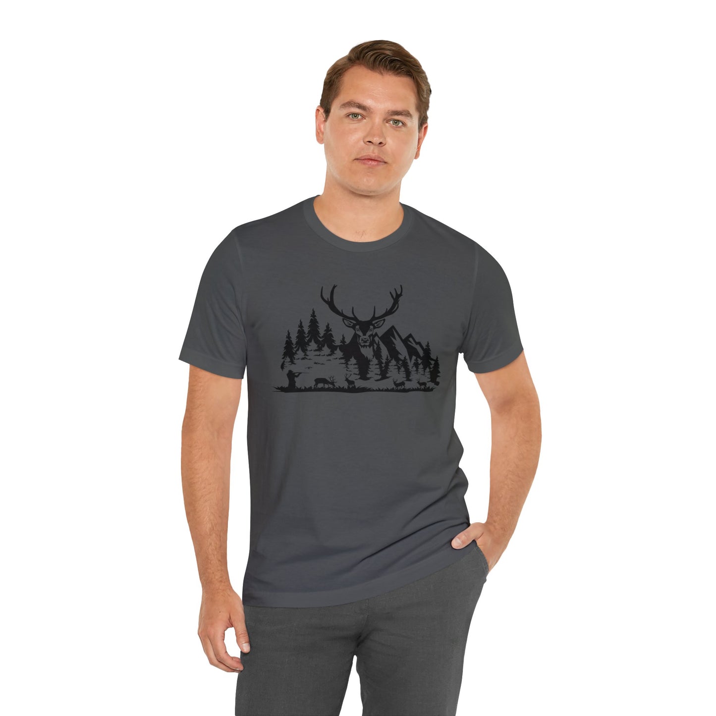 Elk Hunting Mountain Scene T-Shirt